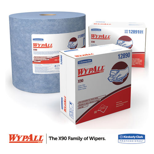 WypAll® wholesale. X90 Cloths, Jumbo Roll, 11 1-10 X 13 2-5, Denim Blue, 450-roll, 1 Roll-carton. HSD Wholesale: Janitorial Supplies, Breakroom Supplies, Office Supplies.