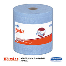Load image into Gallery viewer, WypAll® wholesale. X90 Cloths, Jumbo Roll, 11 1-10 X 13 2-5, Denim Blue, 450-roll, 1 Roll-carton. HSD Wholesale: Janitorial Supplies, Breakroom Supplies, Office Supplies.