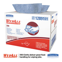 Load image into Gallery viewer, WypAll® wholesale. X90 Cloths, Brag Box, 11 1-10 X 16 4-5, Denim Blue, 136-box, 1 Box-carton. HSD Wholesale: Janitorial Supplies, Breakroom Supplies, Office Supplies.