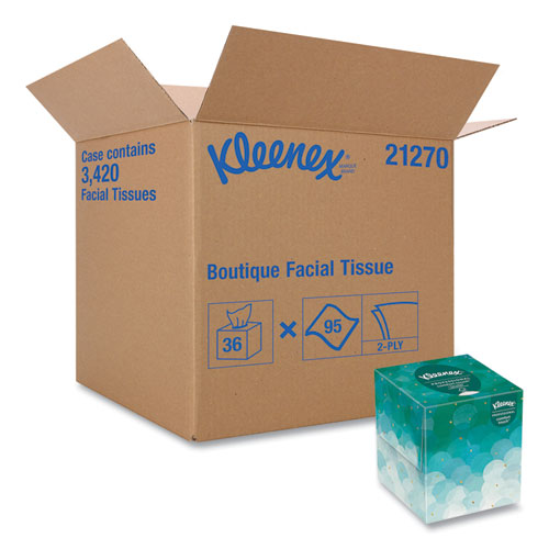 Kleenex® wholesale. Boutique White Facial Tissue, 2-ply, Pop-up Box, 95 Sheets-box, 36 Boxes-carton. HSD Wholesale: Janitorial Supplies, Breakroom Supplies, Office Supplies.