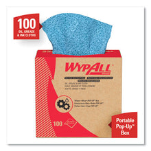 Load image into Gallery viewer, WypAll® wholesale. Oil, Grease And Ink Cloths, Pop-up Box, 8 4-5 X 16 4-5, Blue, 100-box, 5-carton. HSD Wholesale: Janitorial Supplies, Breakroom Supplies, Office Supplies.