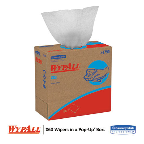 WypAll® wholesale. X60 Cloths, Pop-up Box, White, 9 1-8 X 16 7-8, 126-box, 10 Boxes-carton. HSD Wholesale: Janitorial Supplies, Breakroom Supplies, Office Supplies.