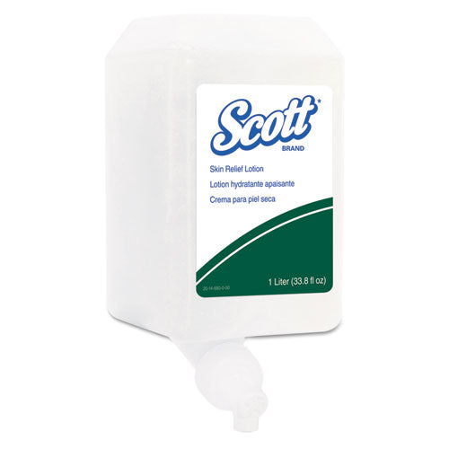 Scott® wholesale. Skin Relief Lotion, 1 L Bottle, Fragrance Free, 6-carton. HSD Wholesale: Janitorial Supplies, Breakroom Supplies, Office Supplies.