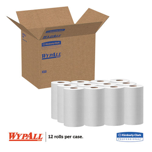 WypAll® wholesale. X60 Cloths, Small Roll, 9 4-5 X 13 2-5, White, 130-roll, 12 Rolls-carton. HSD Wholesale: Janitorial Supplies, Breakroom Supplies, Office Supplies.