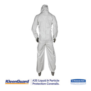 KleenGuard™ wholesale. Kleenguard™ A35 Liquid And Particle Protection Coveralls, Hooded, Large, White, 25-carton. HSD Wholesale: Janitorial Supplies, Breakroom Supplies, Office Supplies.