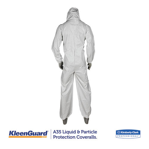 KleenGuard™ wholesale. Kleenguard™ A35 Liquid And Particle Protection Coveralls, Hooded, X-large, White, 25-carton. HSD Wholesale: Janitorial Supplies, Breakroom Supplies, Office Supplies.