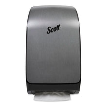 Load image into Gallery viewer, Scott® wholesale. Mod* Scottfold* Towel Dispenser, 10.6 X 5.48 X 18.79, Brushed Metallic. HSD Wholesale: Janitorial Supplies, Breakroom Supplies, Office Supplies.