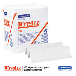 WypAll® wholesale. X80 Cloths, Hydroknit, 1-4 Fold, 12 1-2 X 12, White, 50-box, 4 Boxes-carton. HSD Wholesale: Janitorial Supplies, Breakroom Supplies, Office Supplies.