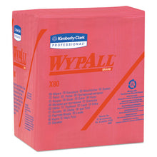 Load image into Gallery viewer, WypAll® wholesale. X80 Cloths, 1-4 Fold, Hydroknit, 12 1-2 X 12, Red, 50-box, 4 Boxes-carton. HSD Wholesale: Janitorial Supplies, Breakroom Supplies, Office Supplies.