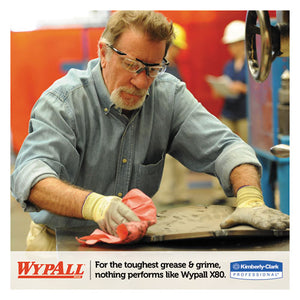 WypAll® wholesale. X80 Cloths, 1-4 Fold, Hydroknit, 12 1-2 X 12, Red, 50-box, 4 Boxes-carton. HSD Wholesale: Janitorial Supplies, Breakroom Supplies, Office Supplies.