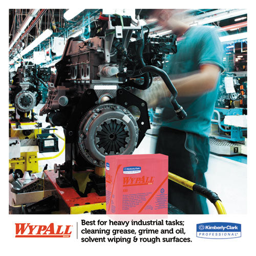 WypAll® wholesale. X80 Cloths, 1-4 Fold, Hydroknit, 12 1-2 X 12, Red, 50-box, 4 Boxes-carton. HSD Wholesale: Janitorial Supplies, Breakroom Supplies, Office Supplies.