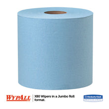 Load image into Gallery viewer, WypAll® wholesale. X80 Cloths With Hydroknit, Jumbo Roll, 12 1-2 X 13 2-5, Blue, 475-roll. HSD Wholesale: Janitorial Supplies, Breakroom Supplies, Office Supplies.