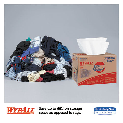 WypAll® wholesale. X80 Cloths, Hydroknit, Brag Box, White, 12 1-2 X 16 4-5, 160-box. HSD Wholesale: Janitorial Supplies, Breakroom Supplies, Office Supplies.