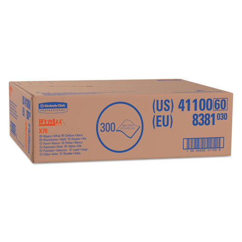 WypAll® wholesale. X70 Cloths, Flat Sheet, 14.9 X 16.6, White, 300-carton. HSD Wholesale: Janitorial Supplies, Breakroom Supplies, Office Supplies.