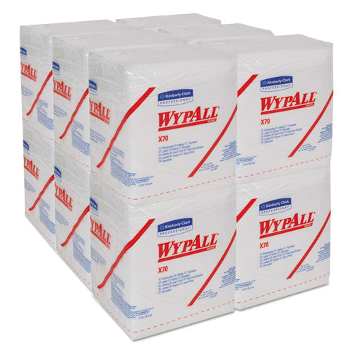 WypAll® wholesale. X70 Cloths, 1-4 Fold, 12 1-2 X 12, White, 76-pack, 12 Packs-carton. HSD Wholesale: Janitorial Supplies, Breakroom Supplies, Office Supplies.