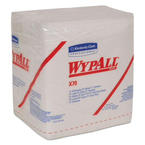 WypAll® wholesale. X70 Cloths, 1-4 Fold, 12 1-2 X 12, White, 76-pack, 12 Packs-carton. HSD Wholesale: Janitorial Supplies, Breakroom Supplies, Office Supplies.