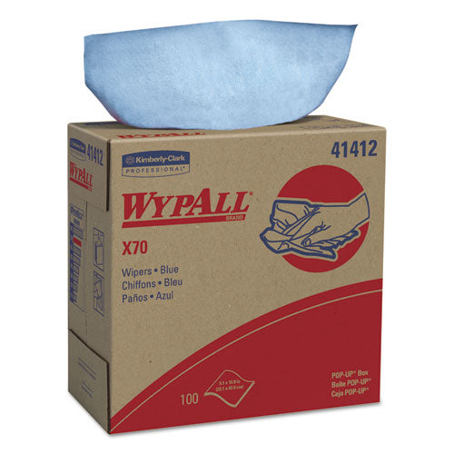 WypAll® wholesale. X70 Cloths, Pop-up Box, 9 1-10 X 16 4-5, Blue, 100-box, 10 Boxes-carton. HSD Wholesale: Janitorial Supplies, Breakroom Supplies, Office Supplies.