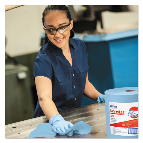 WypAll® wholesale. X70 Cloths, Jumbo Roll, 12 1-2 X 13 2-5, Blue, 870-roll. HSD Wholesale: Janitorial Supplies, Breakroom Supplies, Office Supplies.