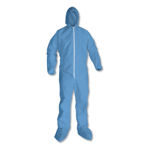 A65 Zipper Front Hood And Boot Flame-resistant Coveralls, Elastic Wrist And Ankles, Blue, X-large, 25-carton