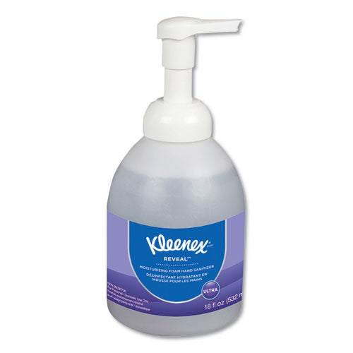 Kleenex® wholesale. Kleenex Reveal Ultra Moisturizing Foam Hand Sanitizer, 18 Oz Bottle, Clear, 4-carton. HSD Wholesale: Janitorial Supplies, Breakroom Supplies, Office Supplies.