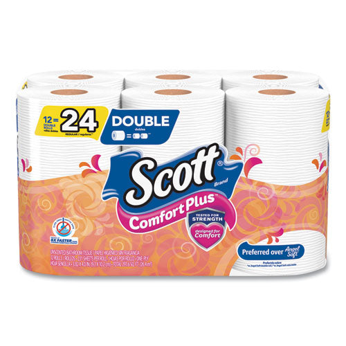 Scott® wholesale. Scott Comfortplus Toilet Paper, Double Roll, Bath Tissue, Septic Safe, 1-ply, White, 231 Sheets-roll, 12 Rolls-pack. HSD Wholesale: Janitorial Supplies, Breakroom Supplies, Office Supplies.