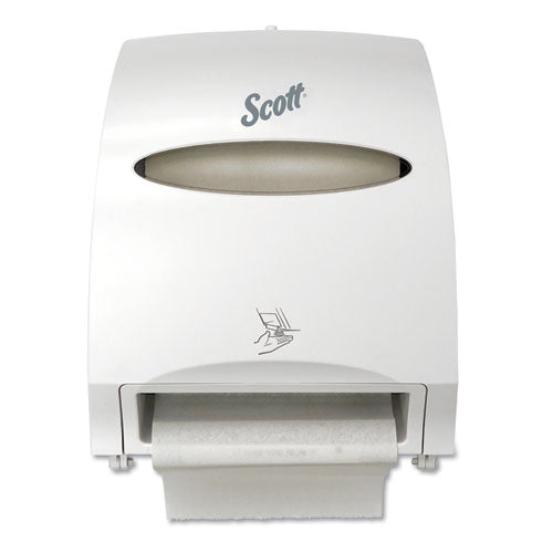 Scott® wholesale. Scott Essential Electronic Hard Roll Towel Dispenser, 12.7 X 9.57 X 15.76, White. HSD Wholesale: Janitorial Supplies, Breakroom Supplies, Office Supplies.
