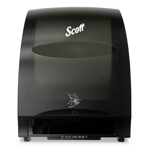 Scott® wholesale. Scott Essential Electronic Hard Roll Towel Dispenser, 12.7 X 9.57 X 15.76, Black. HSD Wholesale: Janitorial Supplies, Breakroom Supplies, Office Supplies.