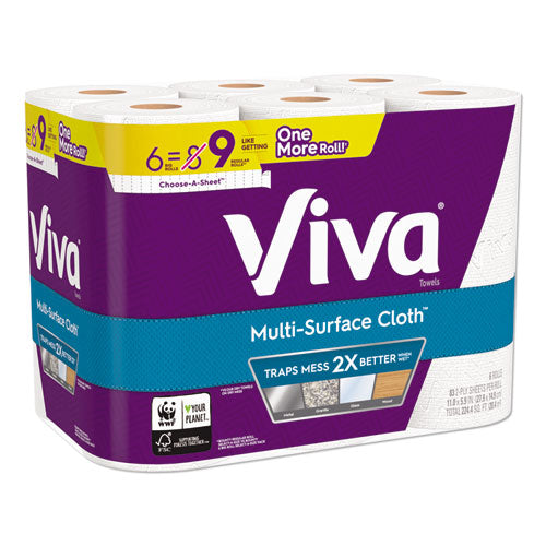 Viva® wholesale. Multi-surface Cloth Choose-a-sheet Kitchen Roll Paper Towels 1-ply, 11 X 5.9, White, 83-roll, 6 Rolls-pack, 4 Packs-carton. HSD Wholesale: Janitorial Supplies, Breakroom Supplies, Office Supplies.