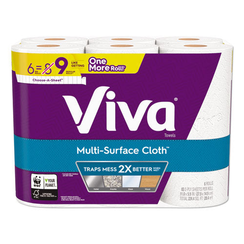 Viva® wholesale. Multi-surface Cloth Choose-a-sheet Kitchen Roll Paper Towels 1-ply, 11 X 5.9, White, 83-roll, 6 Rolls-pack, 4 Packs-carton. HSD Wholesale: Janitorial Supplies, Breakroom Supplies, Office Supplies.