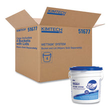 Load image into Gallery viewer, Kimtech™ wholesale. Kimtech™ Wettask Wiper Bucket, White-blue, 4-carton. HSD Wholesale: Janitorial Supplies, Breakroom Supplies, Office Supplies.