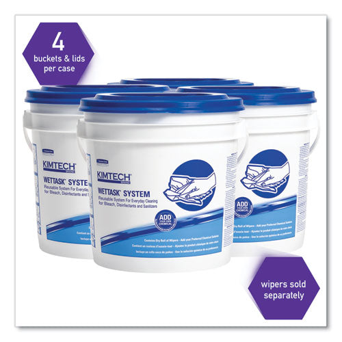 Kimtech™ wholesale. Kimtech™ Wettask Wiper Bucket, White-blue, 4-carton. HSD Wholesale: Janitorial Supplies, Breakroom Supplies, Office Supplies.