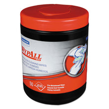 Load image into Gallery viewer, WypAll® wholesale. Heavy-duty Waterless Cleaning Wipes, 12 X 9 1-2, Green-white, 50-canister, 8-ct. HSD Wholesale: Janitorial Supplies, Breakroom Supplies, Office Supplies.