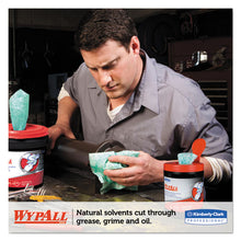 Load image into Gallery viewer, WypAll® wholesale. Heavy-duty Waterless Cleaning Wipes, 12 X 9 1-2, Green-white, 50-canister, 8-ct. HSD Wholesale: Janitorial Supplies, Breakroom Supplies, Office Supplies.