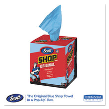 Load image into Gallery viewer, Scott® wholesale. Shop Towels, Pop-up Box, Blue, 10 X 12, 200-box, 8 Boxes-carton. HSD Wholesale: Janitorial Supplies, Breakroom Supplies, Office Supplies.