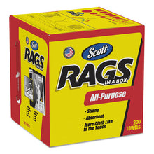 Load image into Gallery viewer, Scott® wholesale. Scott Rags In A Box, Pop-up Box, 10 X 12, White, 200-box, 8 Boxes Per Carton. HSD Wholesale: Janitorial Supplies, Breakroom Supplies, Office Supplies.