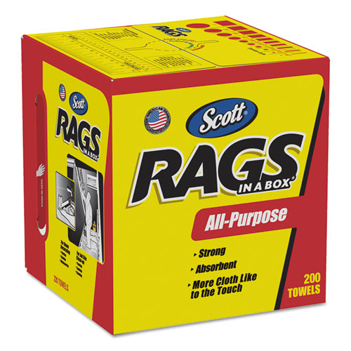 Scott® wholesale. Scott Rags In A Box, Pop-up Box, 10 X 12, White, 200-box, 8 Boxes Per Carton. HSD Wholesale: Janitorial Supplies, Breakroom Supplies, Office Supplies.