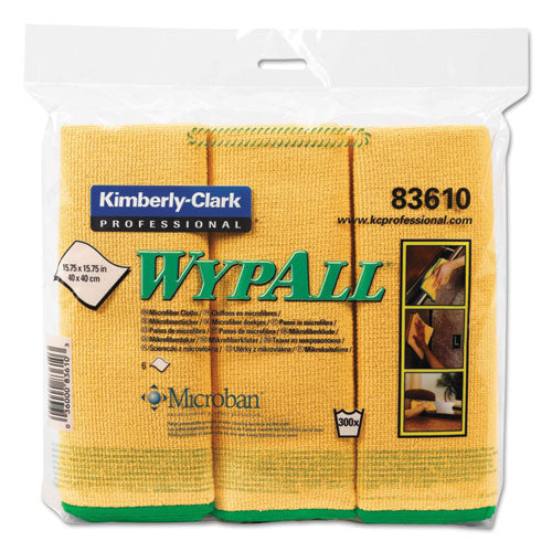 WypAll® wholesale. Microfiber Cloths, Reusable, 15 3-4 X 15 3-4, Yellow, 6-pack. HSD Wholesale: Janitorial Supplies, Breakroom Supplies, Office Supplies.