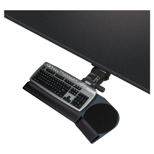 Kelly Computer Supply wholesale. Lever Less Lift N Lock California Keyboard Tray, 28 X 10, Black. HSD Wholesale: Janitorial Supplies, Breakroom Supplies, Office Supplies.