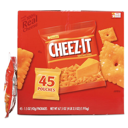 Sunshine® wholesale. Cheez-it Crackers, Original, 1.5 Oz Pack, 45 Packs-carton. HSD Wholesale: Janitorial Supplies, Breakroom Supplies, Office Supplies.