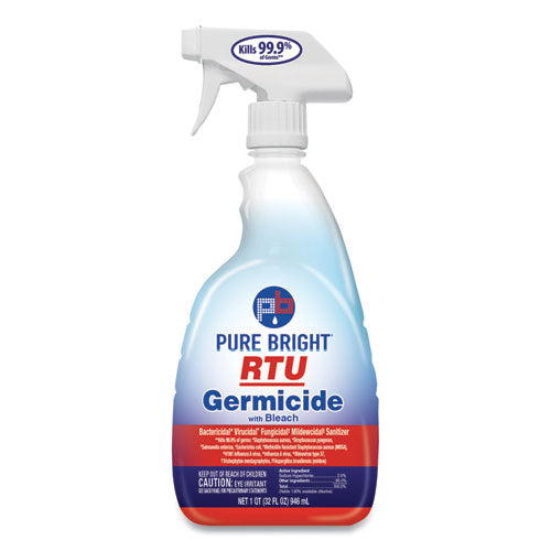 Pure Bright® wholesale. Rtu Germicide With Bleach, Fresh Scent, 32 Oz Spray Bottle, 9-carton. HSD Wholesale: Janitorial Supplies, Breakroom Supplies, Office Supplies.