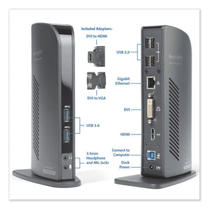 Kensington® wholesale. KENSINGTON® Usb 3.0 Docking Station With Dvi-hdmi-vga Video, 1 Dvi And 1 Hdmi Out. HSD Wholesale: Janitorial Supplies, Breakroom Supplies, Office Supplies.