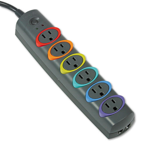 Kensington® wholesale. KENSINGTON® Smartsockets Color-coded Strip Surge Protector, 6 Outlets, 7 Ft Cord, 945 Joules. HSD Wholesale: Janitorial Supplies, Breakroom Supplies, Office Supplies.
