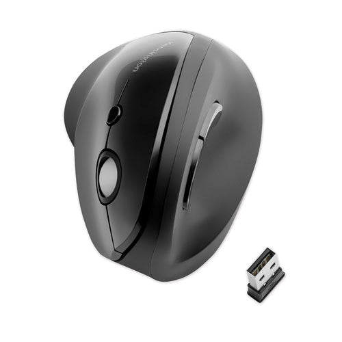 Kensington® wholesale. KENSINGTON® Pro Fit Ergo Vertical Wireless Mouse, 2.4 Ghz Frequency-65.62 Ft Wireless Range, Right Hand Use, Black. HSD Wholesale: Janitorial Supplies, Breakroom Supplies, Office Supplies.