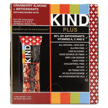 Load image into Gallery viewer, KIND wholesale. Plus Nutrition Boost Bar, Cranberry Almond And Antioxidants, 1.4 Oz, 12-box. HSD Wholesale: Janitorial Supplies, Breakroom Supplies, Office Supplies.