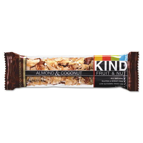 KIND wholesale. Fruit And Nut Bars, Almond And Coconut, 1.4 Oz, 12-box. HSD Wholesale: Janitorial Supplies, Breakroom Supplies, Office Supplies.