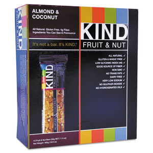 KIND wholesale. Fruit And Nut Bars, Almond And Coconut, 1.4 Oz, 12-box. HSD Wholesale: Janitorial Supplies, Breakroom Supplies, Office Supplies.