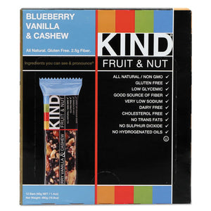 KIND wholesale. Fruit And Nut Bars, Blueberry Vanilla And Cashew, 1.4 Oz Bar, 12-box. HSD Wholesale: Janitorial Supplies, Breakroom Supplies, Office Supplies.