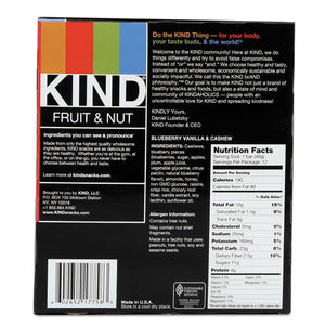 KIND wholesale. Fruit And Nut Bars, Blueberry Vanilla And Cashew, 1.4 Oz Bar, 12-box. HSD Wholesale: Janitorial Supplies, Breakroom Supplies, Office Supplies.