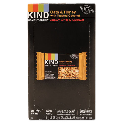 KIND wholesale. Healthy Grains Bar, Oats And Honey With Toasted Coconut, 1.2 Oz, 12-box. HSD Wholesale: Janitorial Supplies, Breakroom Supplies, Office Supplies.