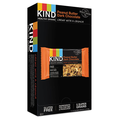 KIND wholesale. Healthy Grains Bar, Peanut Butter Dark Chocolate, 1.2 Oz, 12-box. HSD Wholesale: Janitorial Supplies, Breakroom Supplies, Office Supplies.